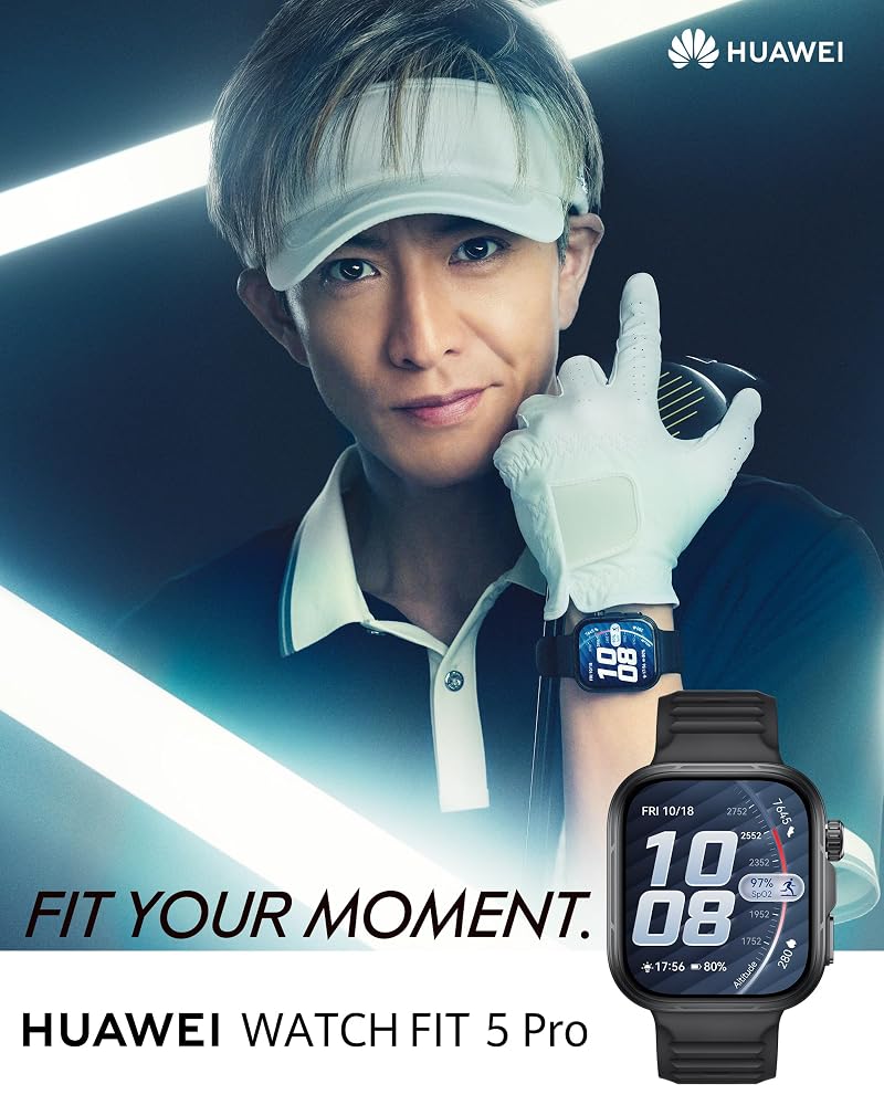 ファーウェイ HUAWEI WATCH FIT 5 Pro スマートウォッチ 1.92インチAMOLED GPS内蔵 心電図 サファイアガラス ブラック NKI-B29 画像2