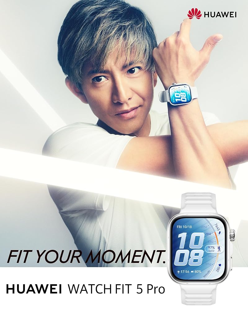 ファーウェイ HUAWEI WATCH FIT 5 Pro スマートウォッチ 1.92インチAMOLED GPS内蔵 心電図 サファイアガラス ホワイト NKI-B29 画像2