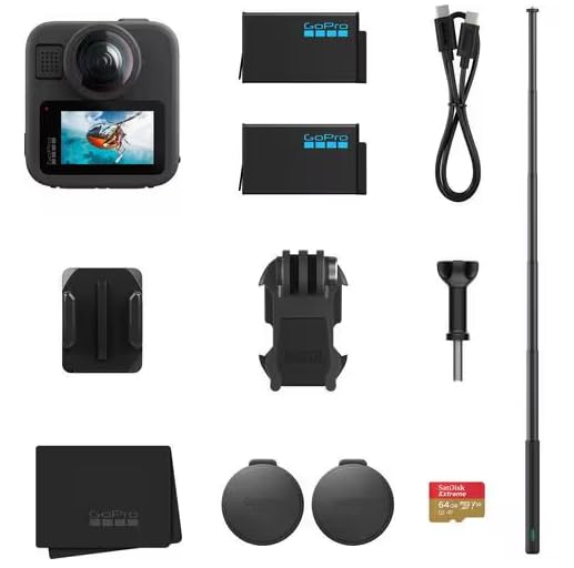 GoPro ゴープロ MAX2 アクセサリーセット CHDFZ-311-FW 360度アクションカメラ 8K360度ビデオ 1.2m延長ポール Enduroバッテリー2個 64GB microSDXC付 画像3