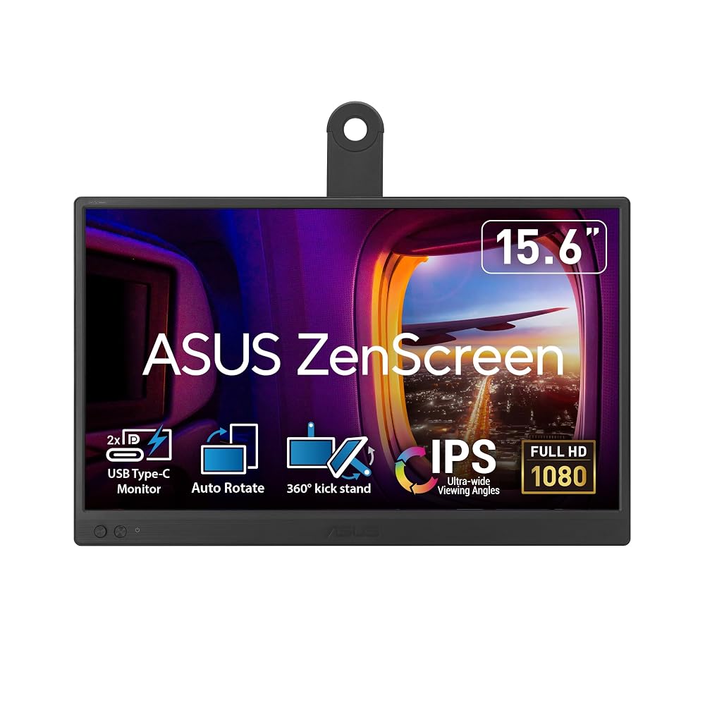 ASUS ZenScreen 15.6インチ モバイルモニター フルHD IPS ノングレア USB Type-C×2 Mini HDMI キックスタンド MB169CK-J