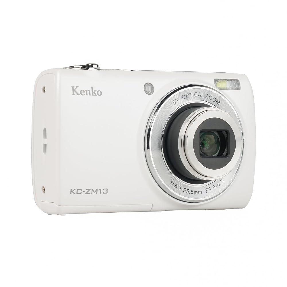 ケンコー コンパクトデジタルカメラ KC-ZM13 ホワイト 光学5倍ズーム 約1600万画素 タッチパネル 自撮りサブカメラ 446782