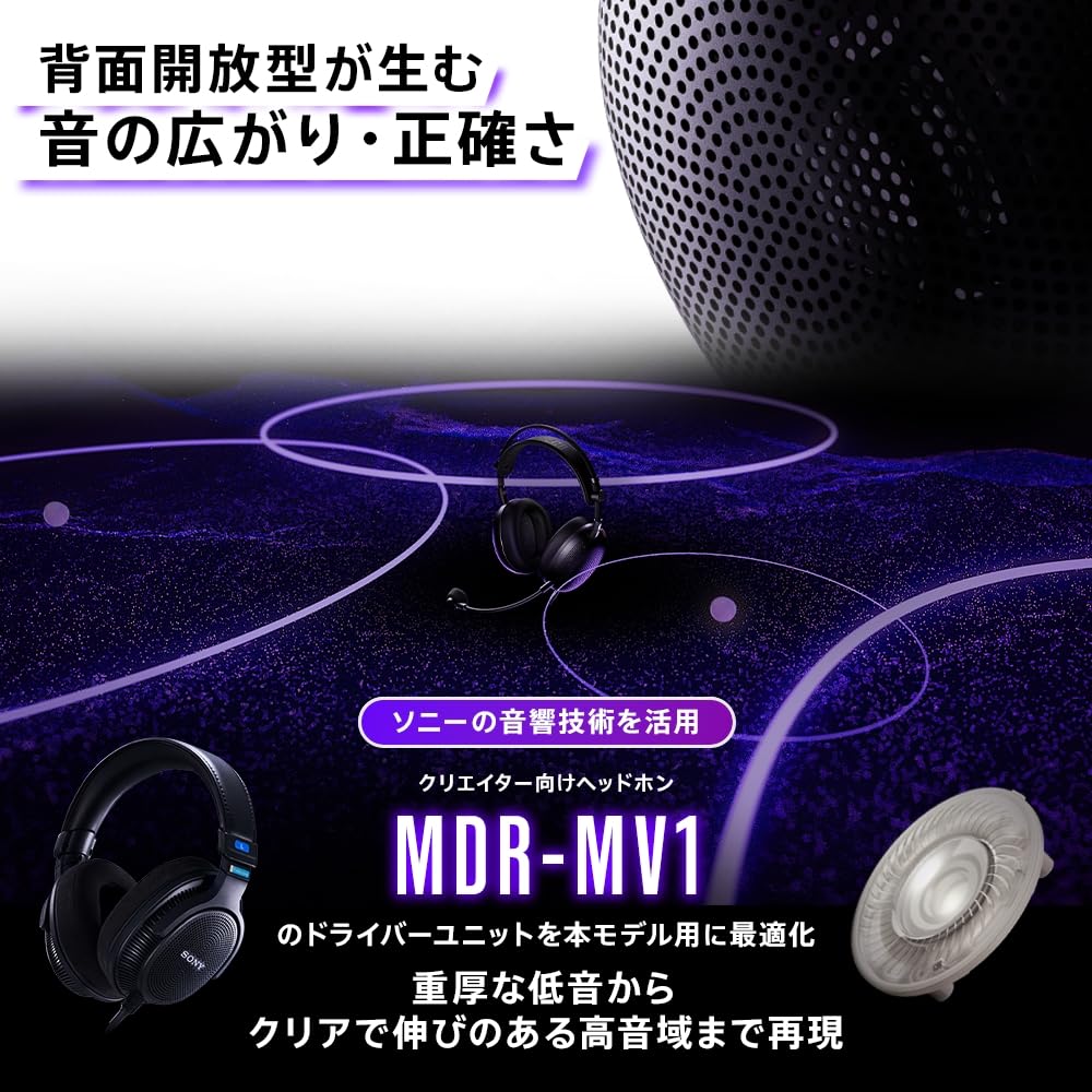ソニー 開放型ゲーミングヘッドセット INZONE H6 Air 有線 3.5mm マイク付き 軽量199g PC/PS5 ブラック MDR-G600