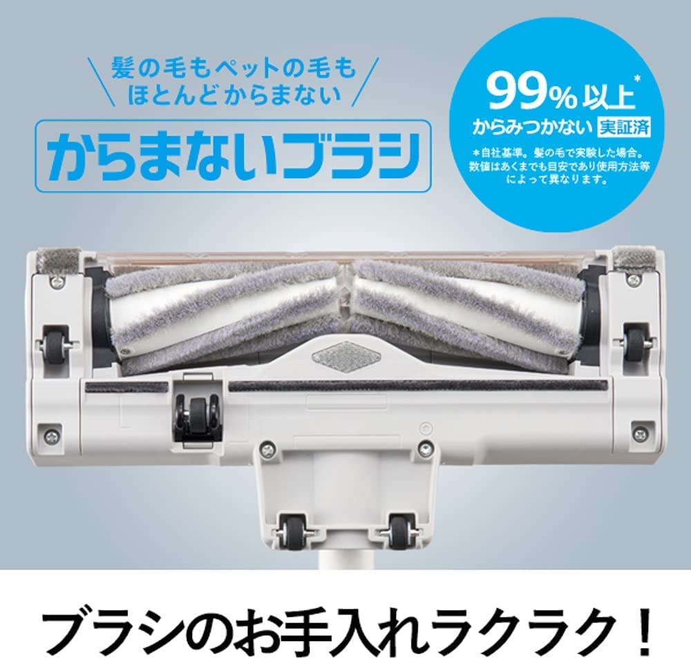 パナソニック コードレス掃除機 スティック サイクロン 軽量2.0kg からまないブラシ クリーンセンサー ホワイト MC-SB85K-W