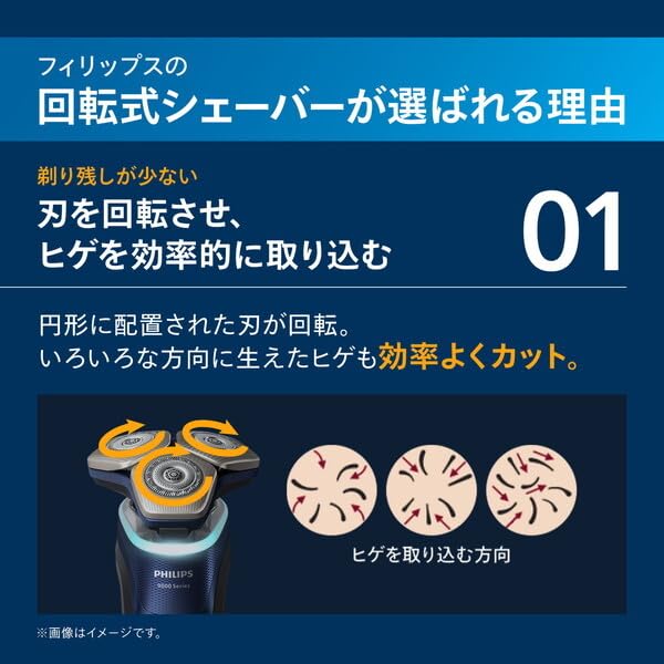 フィリップス メンズシェーバー S9000シリーズ 回転式 3枚刃 充電式 アドリアブルー S9980/30 PHILIPS