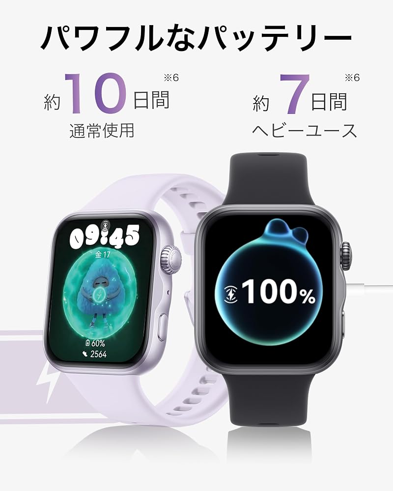 ファーウェイ スマートウォッチ HUAWEI WATCH FIT 5 パープル 1.82インチ AMOLED GPS内蔵 10日間バッテリー Niki-B09F