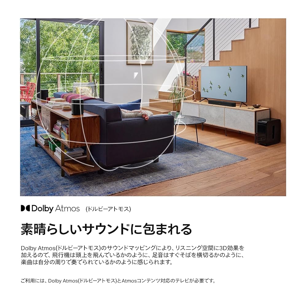 Sonos Beam (Gen 2) サウンドバー ホワイト コンパクト Dolby Atmos HDMI eARC Wi-Fi AirPlay2 BEAM2JP1