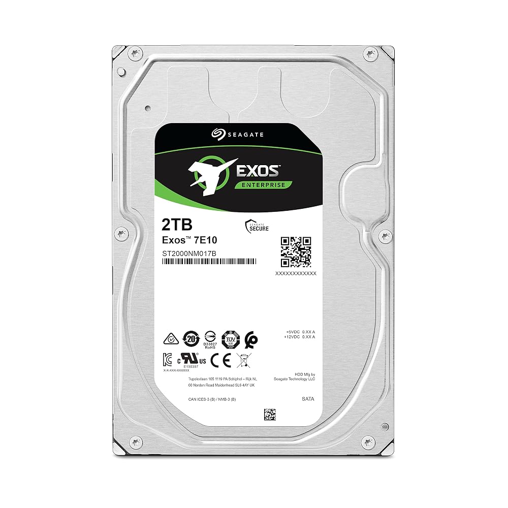 シーゲイト Exos 7E10 3.5インチ 内蔵HDD 2TB SATA 6Gb/s 7200rpm キャッシュ256MB ST2000NM017B