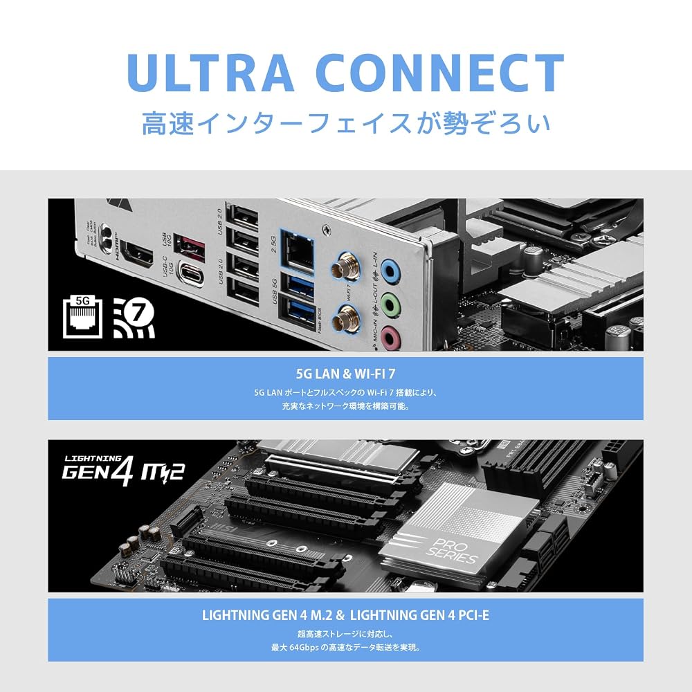 MSI マザーボード PRO B840-P WIFI ATX AMD B840 Socket AM5 DDR5 Wi-Fi 7 7E57-001R