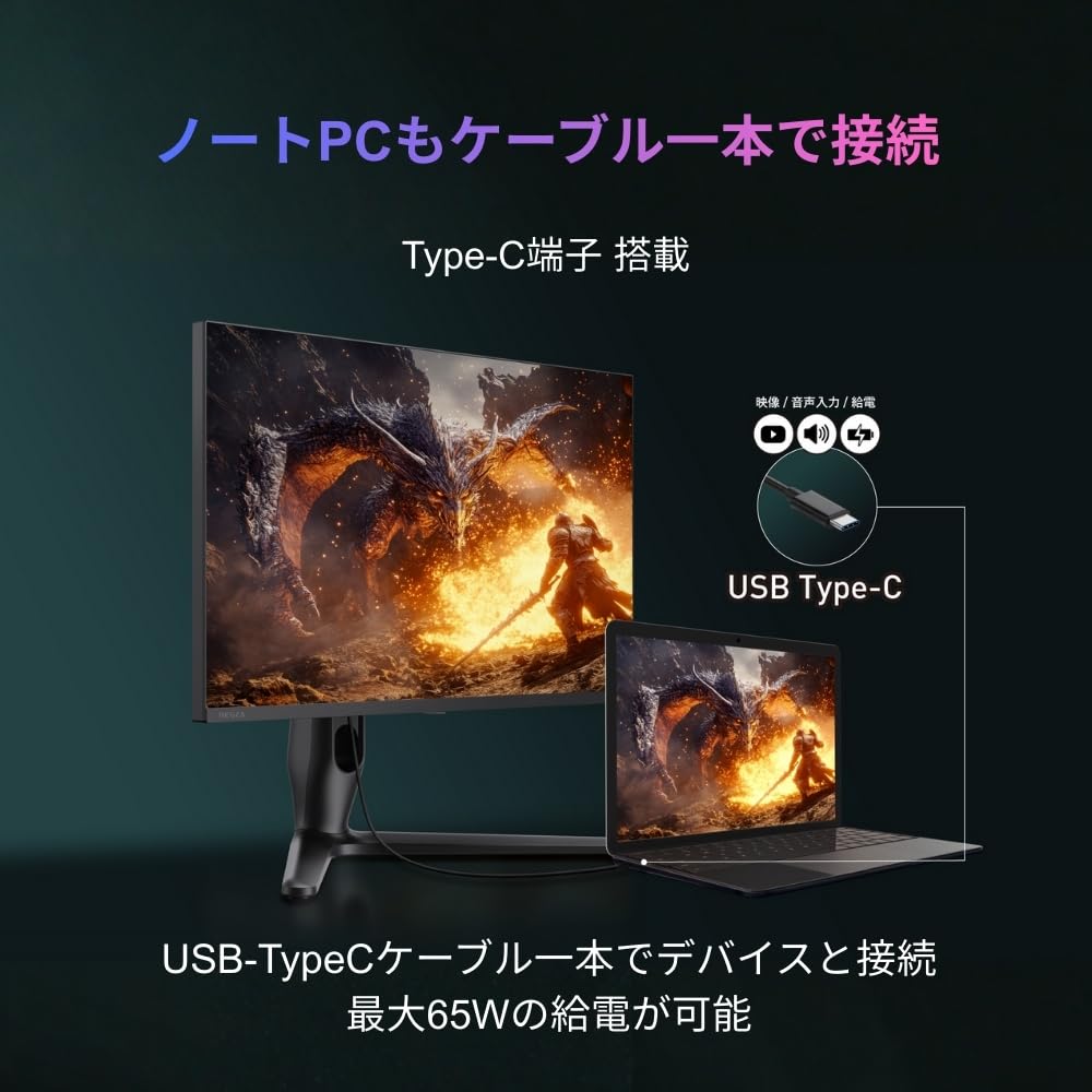 レグザ REGZA ゲーミングモニター 27インチ 4K Fast IPS 4K160Hz フルHD320Hz切替 USB-C HDMI×2 RM-G277R