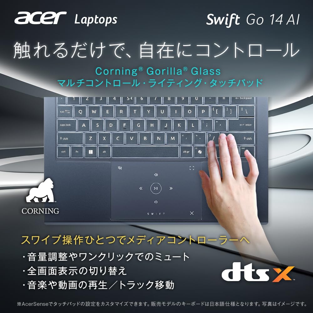エイサー Acer ノートパソコン Swift Go 14 AI 14インチ OLED Core Ultra 7 258V メモリ32GB SSD1TB スチームブルー SFG14-75-A73Z