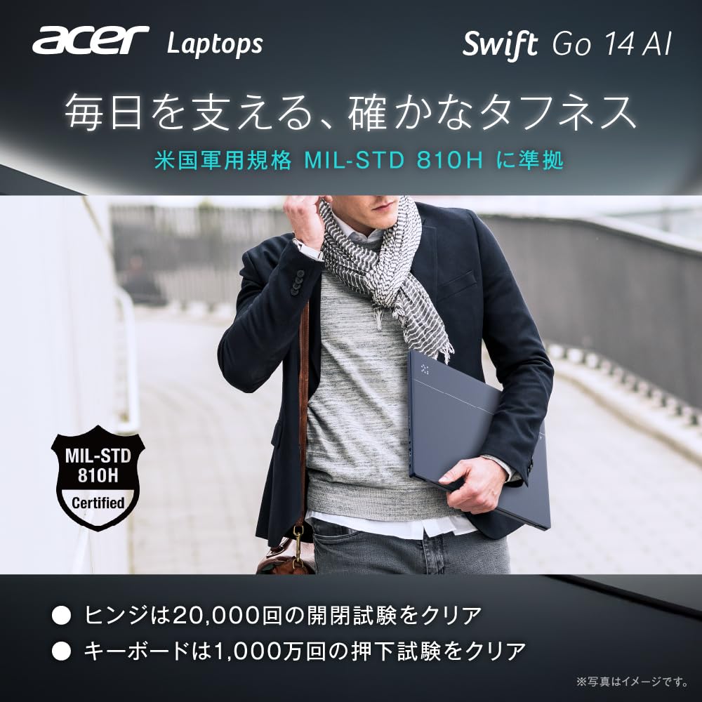 エイサー Acer ノートパソコン Swift Go 14 AI 14インチ OLED Core Ultra 7 258V メモリ32GB SSD1TB スチームブルー SFG14-75-A73Z