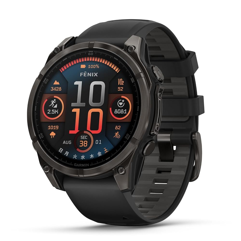 ガーミン GARMIN スマートウォッチ fenix 8 AMOLED 47mm Sapphire Ti Carbon Gray DLC/Black 010-02904-27