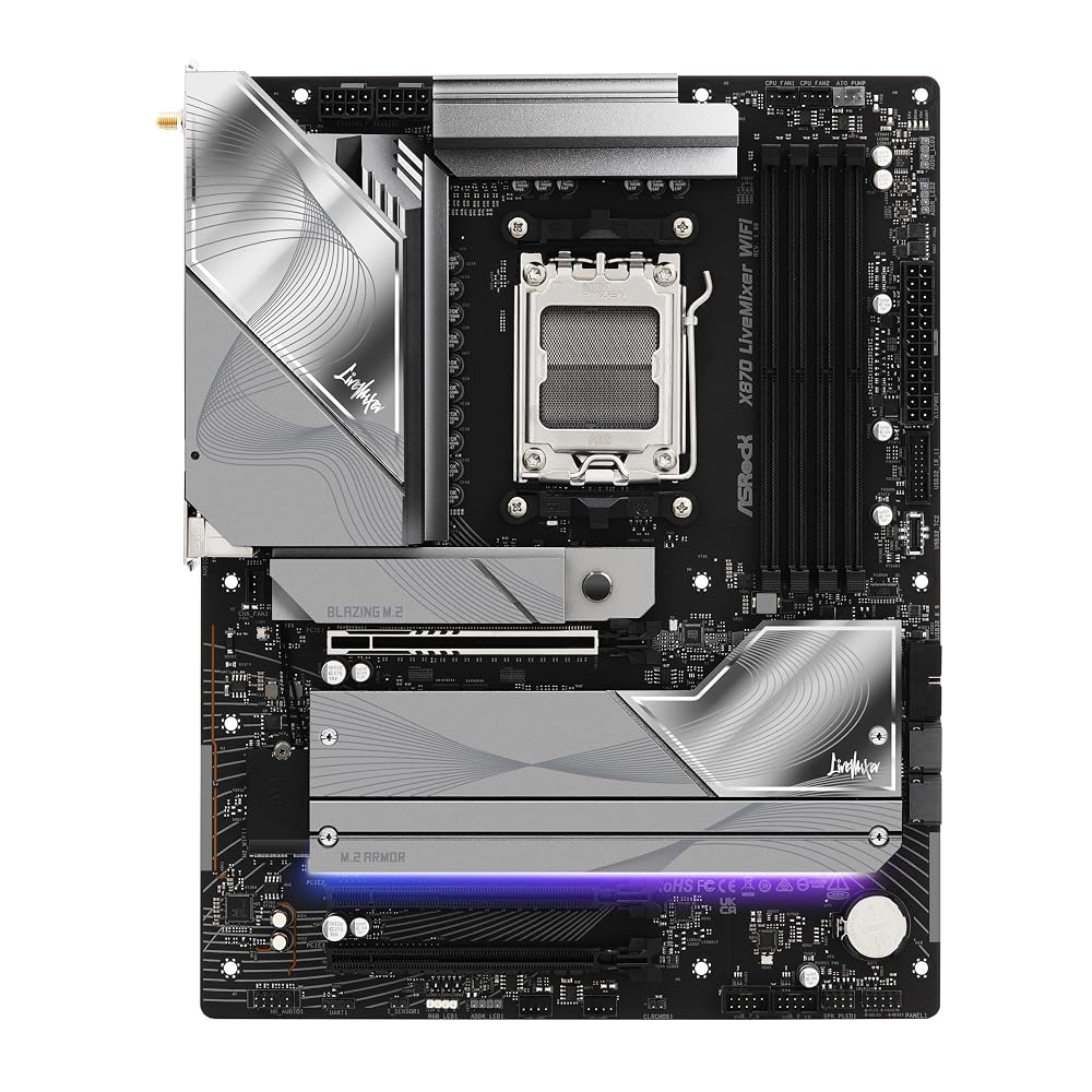 ASRock マザーボード X870 LiveMixer WiFi Socket AM5 AMD X870 DDR5 ATX Ryzen 9000/8000/7000対応