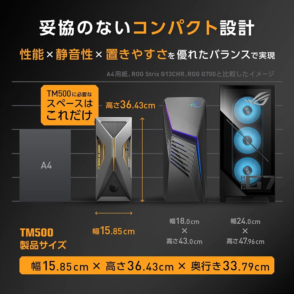 ASUS ゲーミングデスクトップPC TUF Gaming T500 Ryzen 5 220 RTX 3050 メモリ16GB SSD512GB TM500MH-R516G5123050