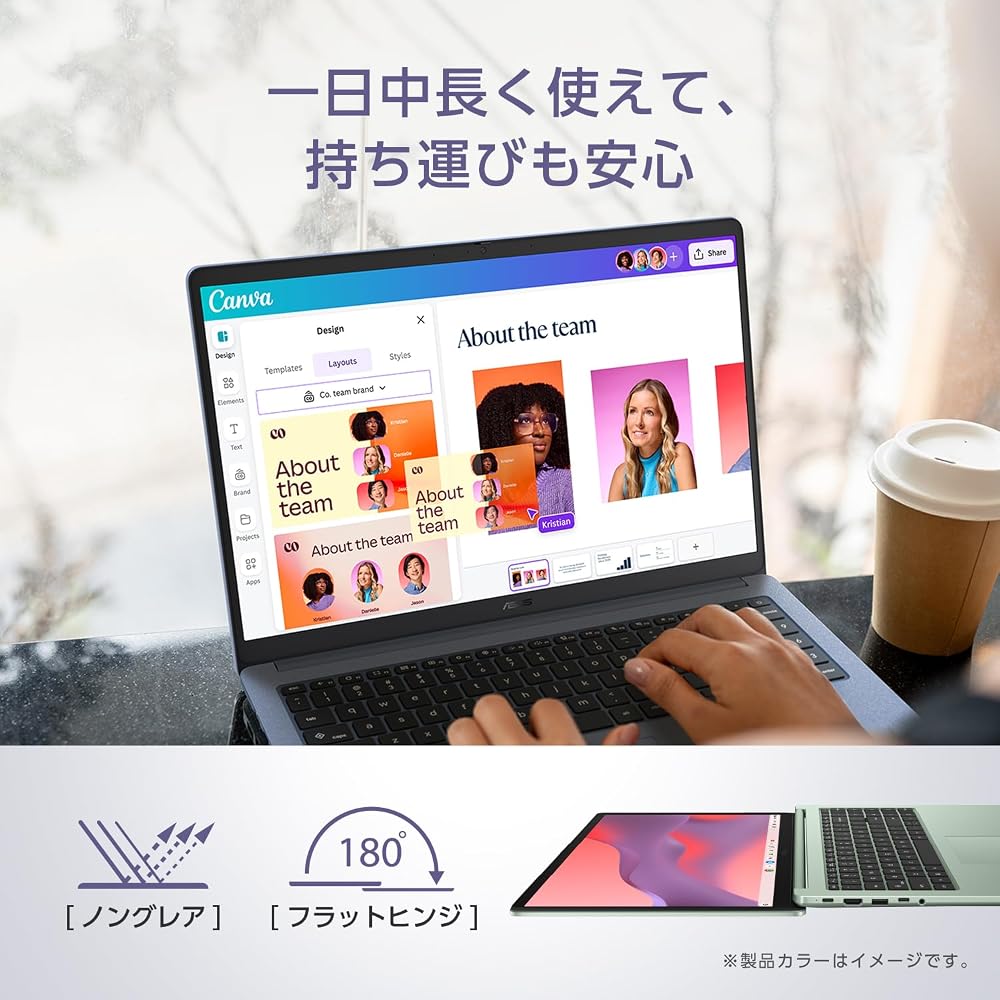 ASUS ミスティグリーン Chromebook CM15 ノートパソコン 15.6インチ Kompanio 540 メモリ4GB 64GB CM1505CM4A-464GR