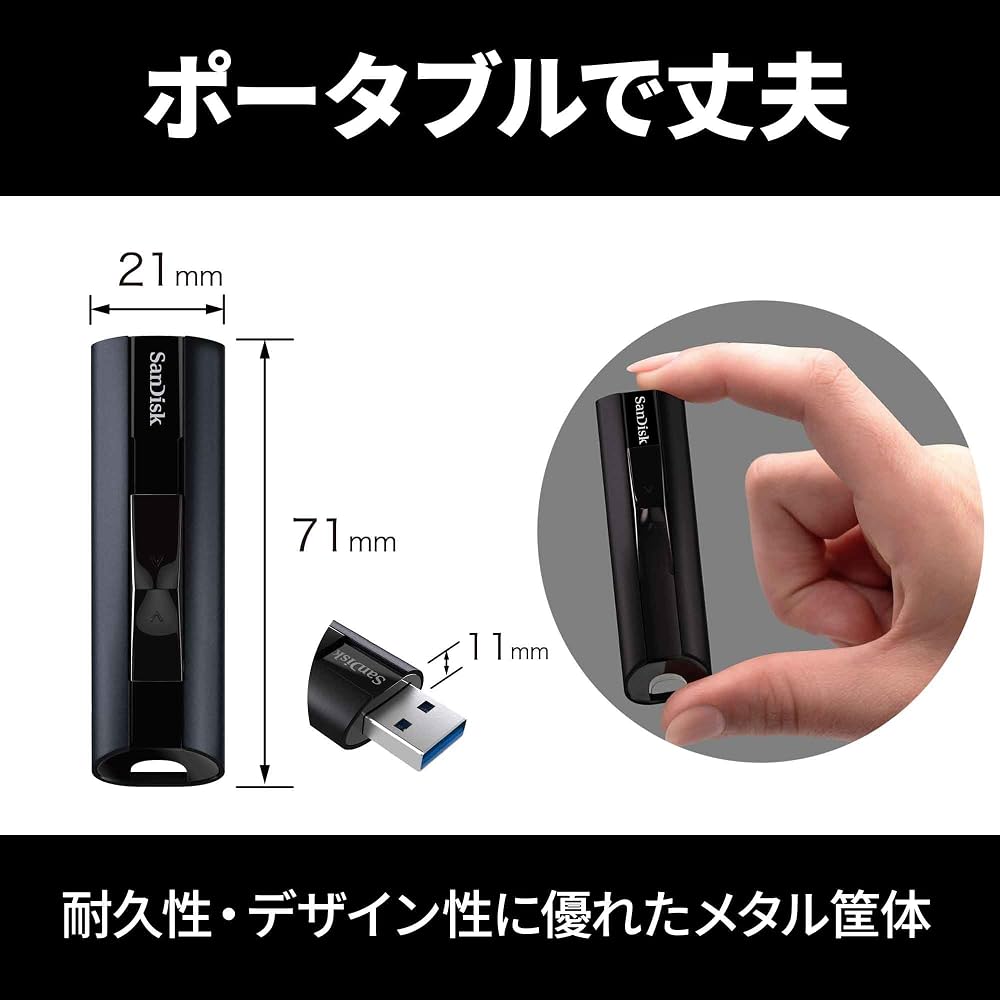サンディスク SanDisk 外付けSSD 1TB ポータブルSSD スライド式 USB3.2 Gen1 メタル筐体 SDSSDE20-1T00-GH25