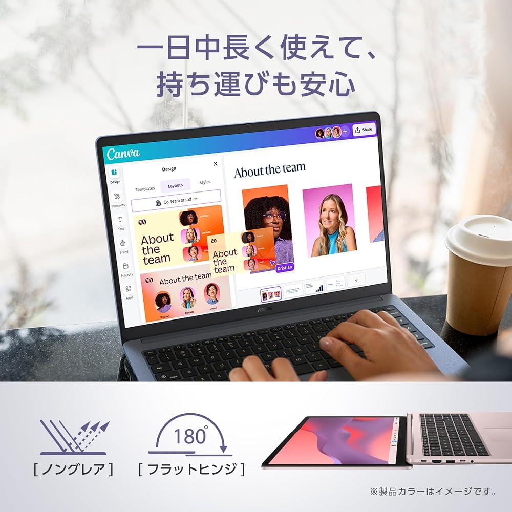 ASUS ノートパソコン Chromebook CM15 15.6インチ Kompanio 540 4GB eMMC64GB クリームピンク CM1505CM4A-464PK