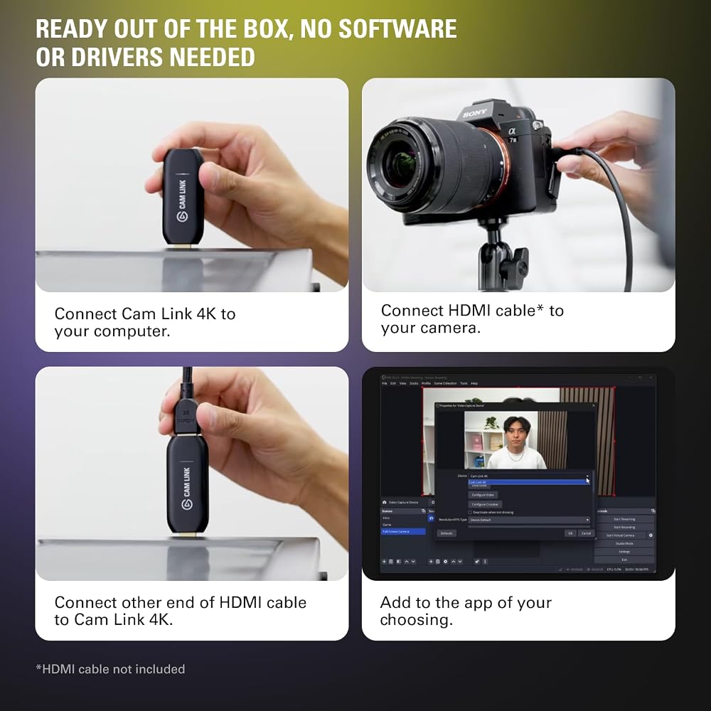 Elgato エルガト HDMIキャプチャーボード Cam Link 4K 録画・配信用 USB3.0 10GAM9901