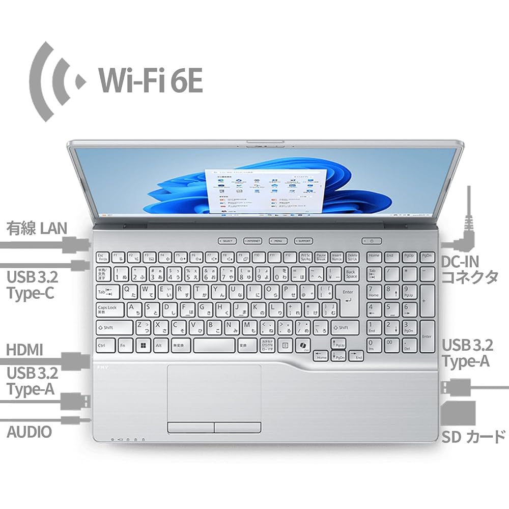 富士通 FMV ノートパソコン WA1-L1 15.6型 Ryzen 7 16GB SSD512GB スーパーマルチ ファインシルバー K0A40006JP