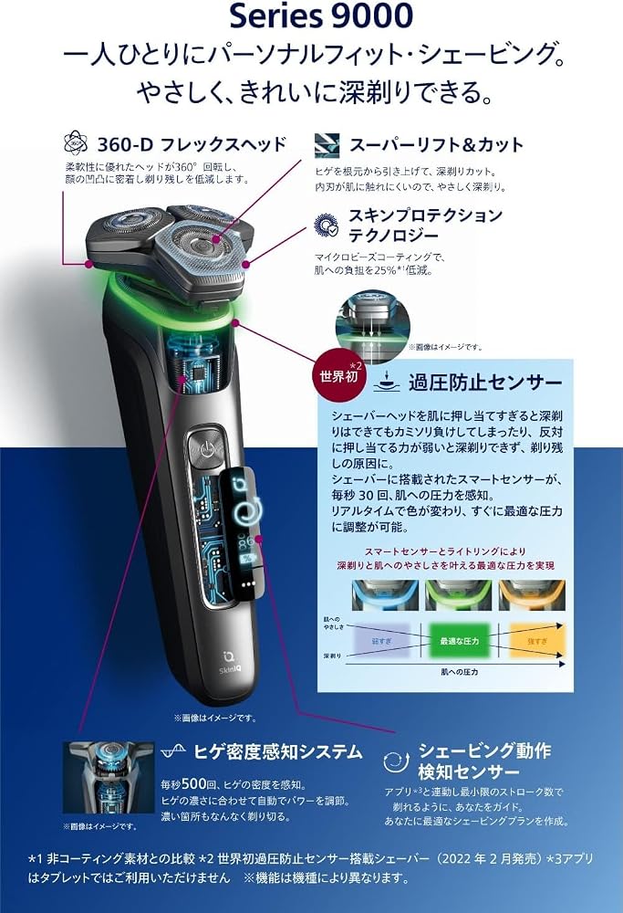 フィリップス 電気シェーバー 9000シリーズ 回転式 SkinIQ 洗浄機付 お風呂剃り クロームシルバー S9985/50