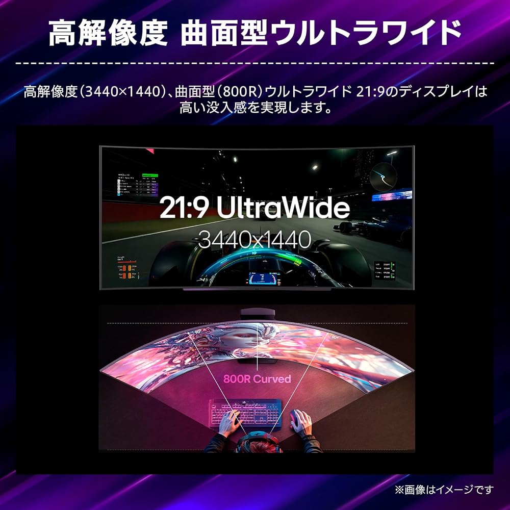 LG 有機EL ゲーミングモニター UltraGear 44.5インチ 曲面800R 3440×1440 240Hz 0.03ms 45GX90SB-B