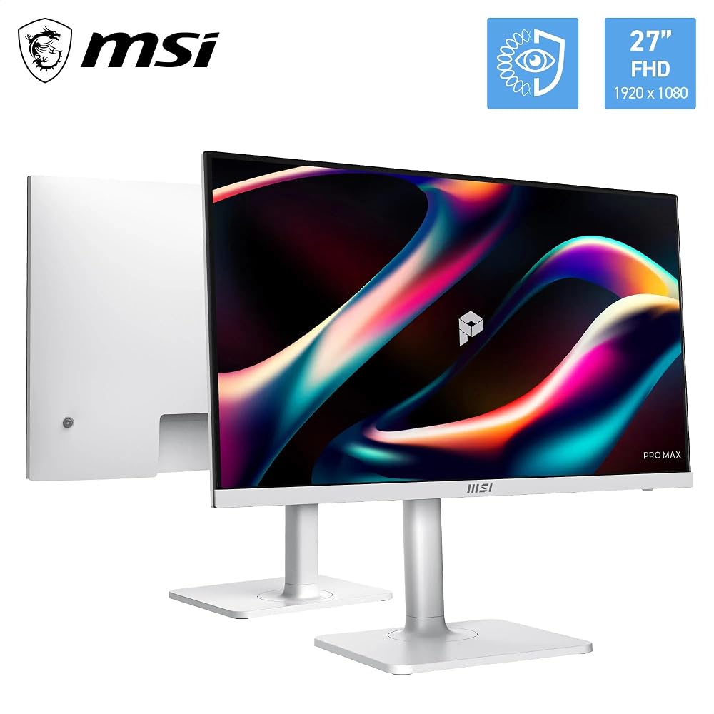 MSI ビジネスモニター PRO MAX 271PHW E14 27インチ フルHD IPS 144Hz USB-C 65W給電 KVM スピーカー搭載 ホワイト