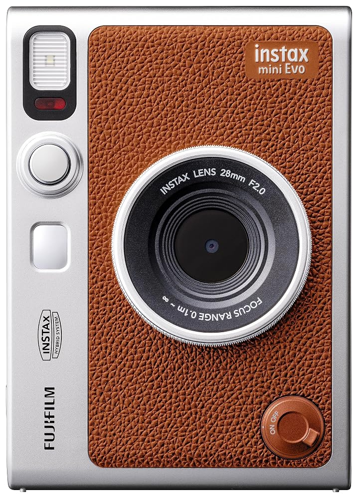 富士フイルム チェキ instax mini Evo ハイブリッドインスタントカメラ スマホプリンター ブラウン INS MINI EVO BROWN C