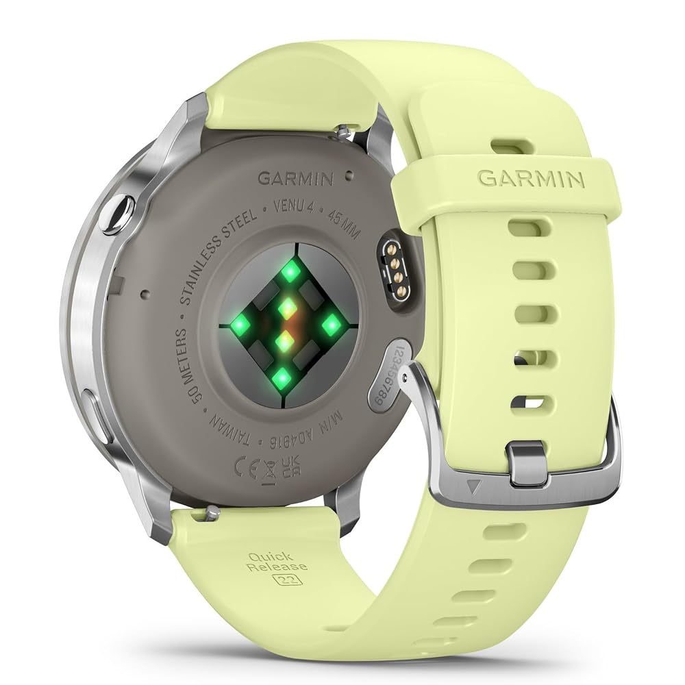 ガーミン GARMIN スマートウォッチ Venu 4 45mm Silver/Citron AMOLED Suica対応 心電図 010-03014-32