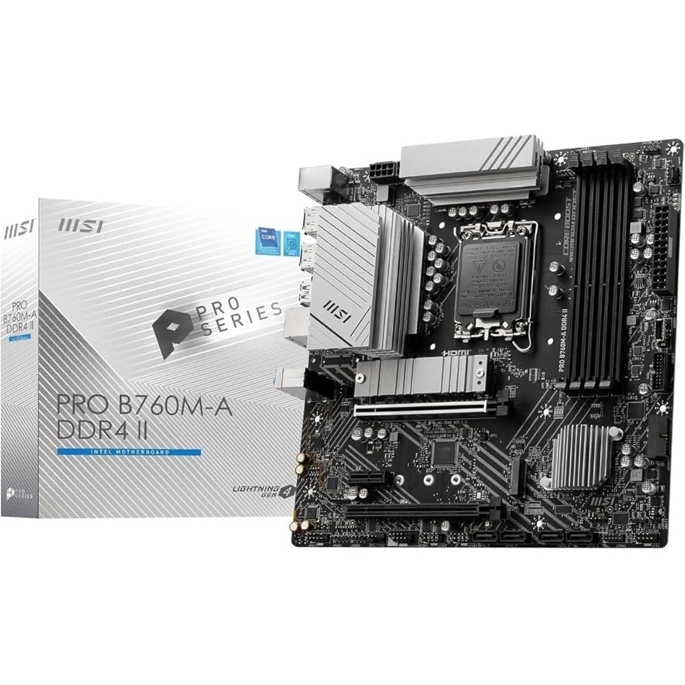 MSIマザーボード PRO B760M-A DDR4 II 第14/13/12世代Intel CPU(LGA1700) [B760 搭載] MB6318