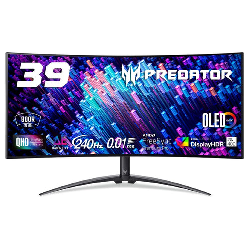 Acer Predator X39 39インチ 有機EL ゲーミングモニター UWQHD 240Hz 0.01ms 湾曲800R USB-C 90W X39bmiiphuzx