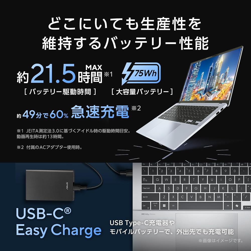 ASUS ノートパソコン Vivobook S14 S5406SAL 14インチ インテル Core Ultra 5 226V メモリ 16GB SSD 512GB Windows 11 画像4
