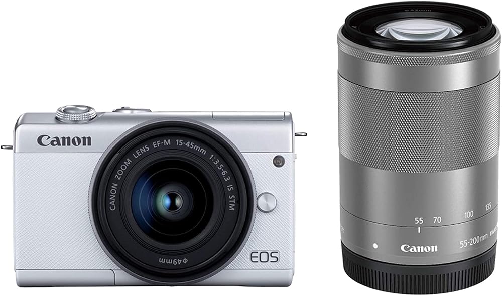 キヤノン Canon EOS M200 ダブルズームキット ホワイト EOSM200WH-WZK APS-C ミラーレス一眼カメラ