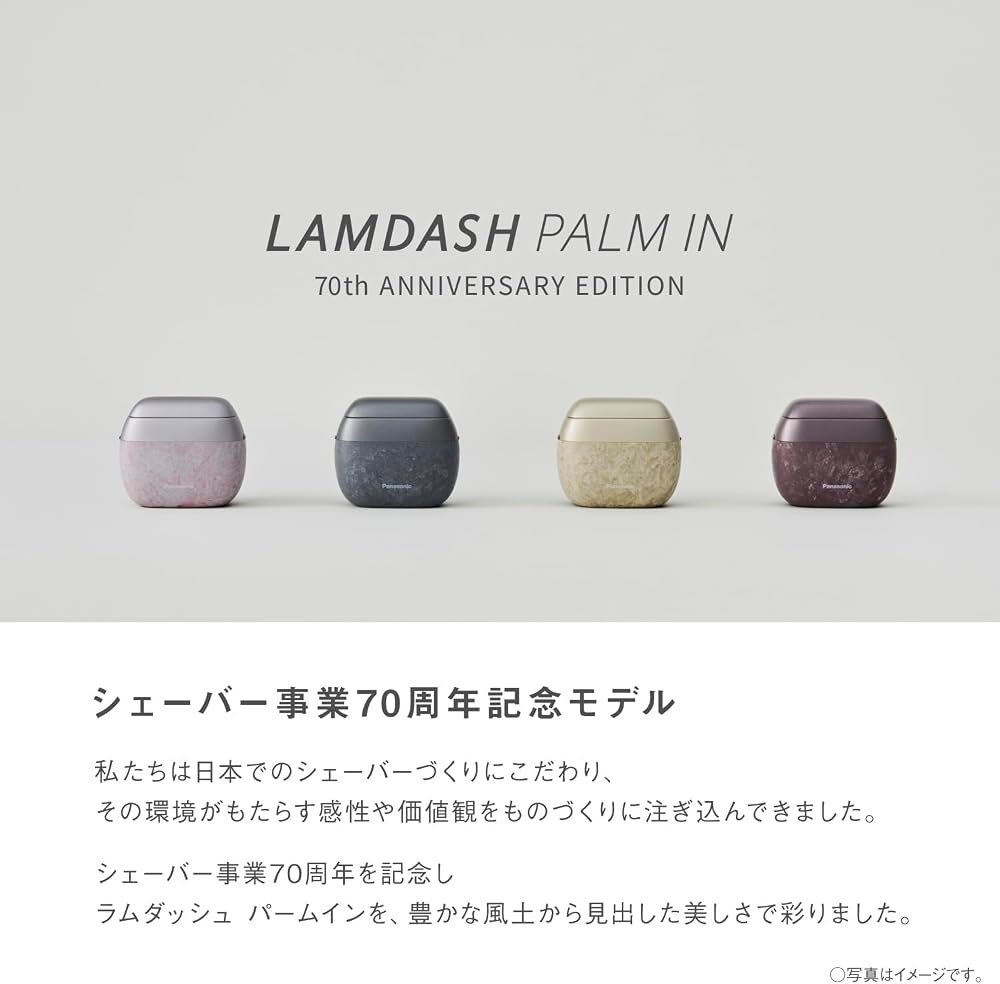 パナソニック ラムダッシュ パームインシェーバー メンズシェーバー 70th ANNIVERSARY EDITION 石目調タイプ 5枚刃 紫 ES-PV70-V 画像4