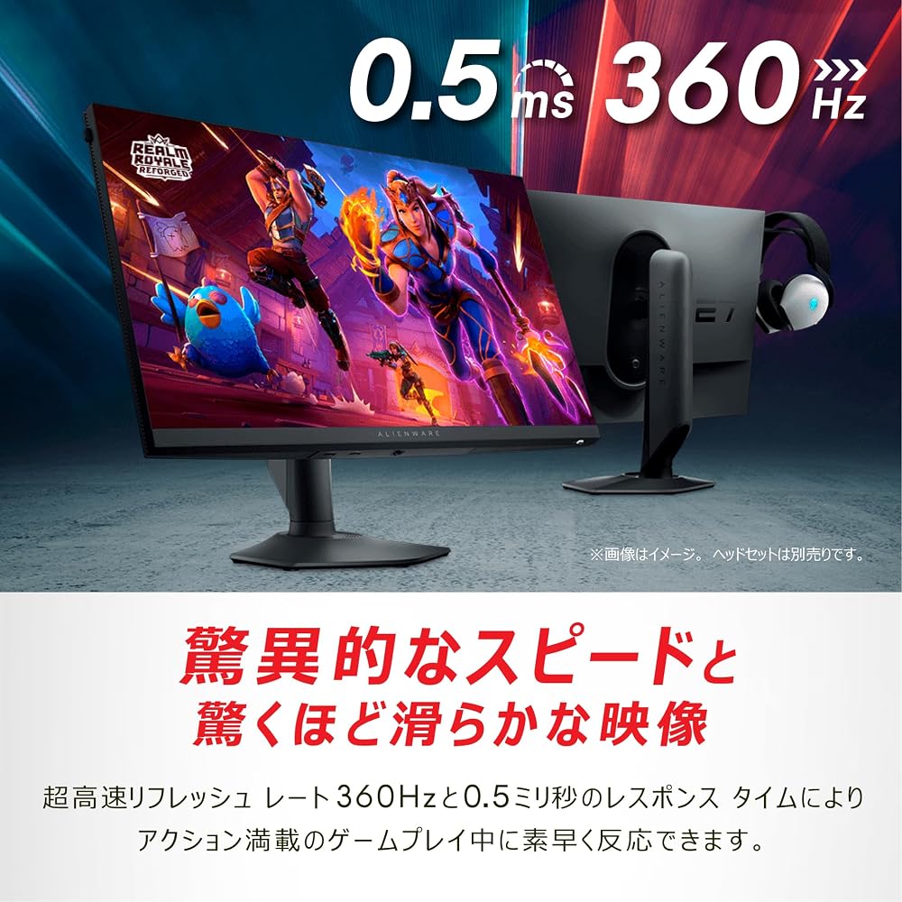 Dell Alienware AW2724HF 27インチ ゲーミングモニター フルHD 360Hz Fast IPS 0.5ms sRGB99% 無輝点3年保証 画像2