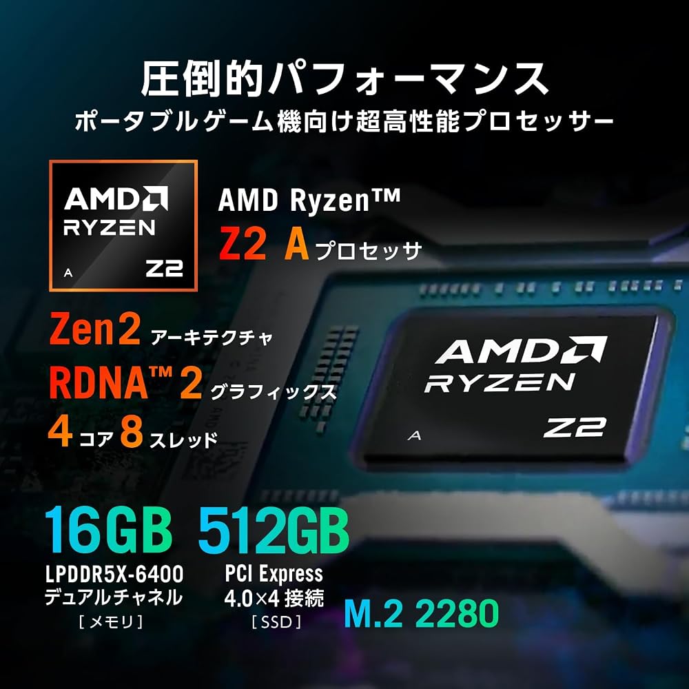 ASUS ゲーミングPC ROG Xbox Ally RC73YA 7インチ Ryzen Z2 A メモリ 16GB SSD 512GB リフレッシュレート120Hz Windows11 画像4