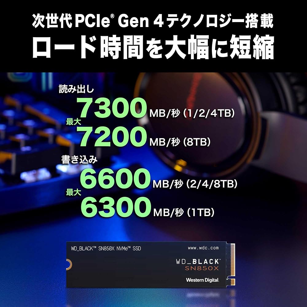 Western Digital ウエスタンデジタル WD BLACK M.2 SSD 内蔵 1TB NVMe PCIe Gen4 x4 画像2