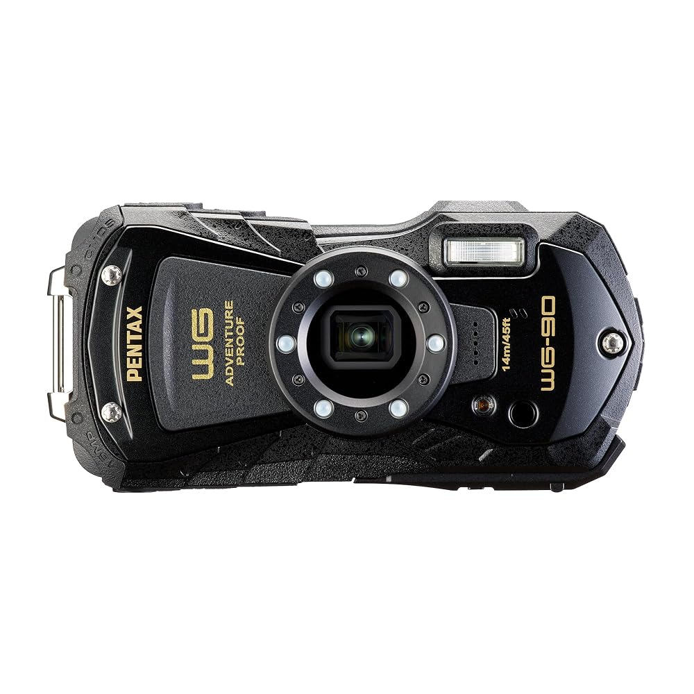 PENTAX WG-90 ブラック 防水デジタルカメラ 14m防水 1.6m耐衝撃 防塵 耐寒-10℃ 1600万画素 CALSモード アウトドア
