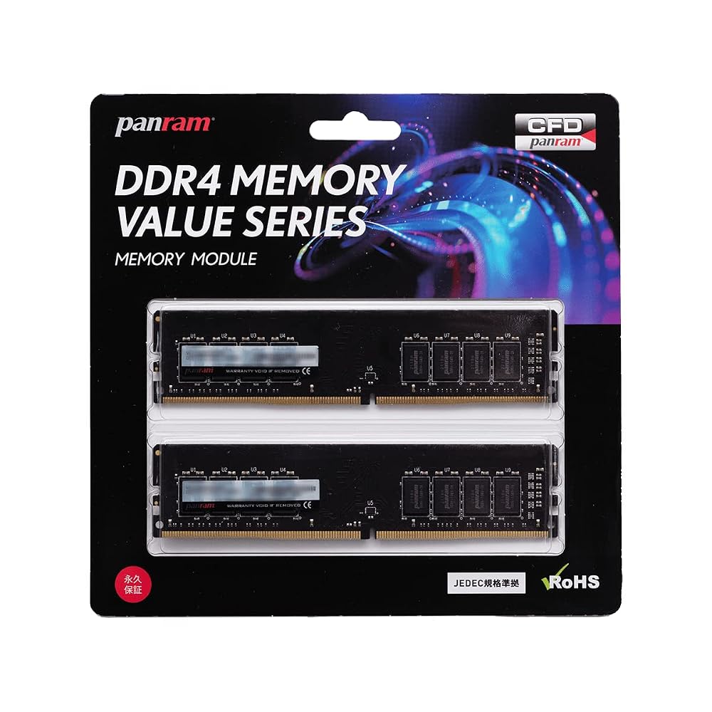 CFD販売 Panram デスクトップPC用 メモリ DDR4-3200 (PC4-25600) 8GB×2枚 288pin DIMM 無期限保証 相性保証 W4U3200PS-8G
