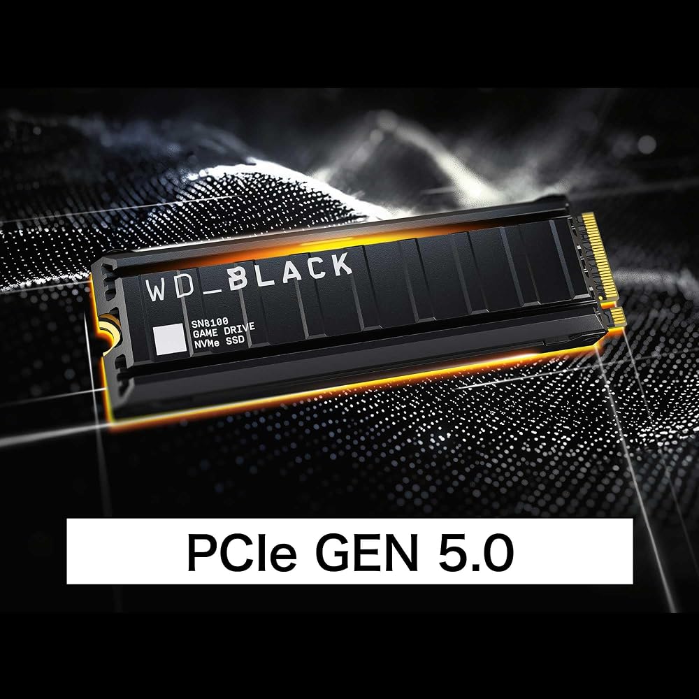SanDisk 内蔵SSD 2TB WD_BLACK SN8100 M.2-2280 NVMe PCIe Gen5.0 x4 ヒートシンク搭載 RGBライティング 画像2