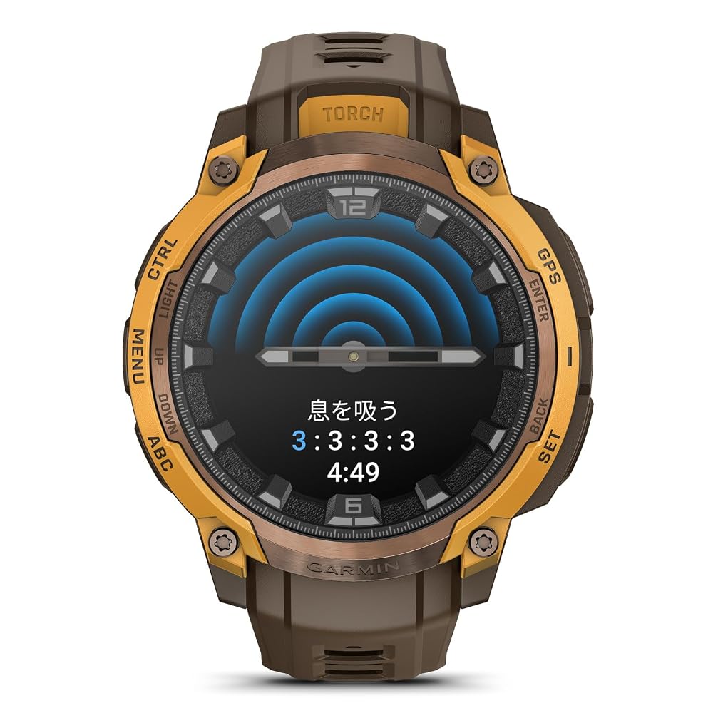 GARMIN(ガーミン)スマートウォッチInstinct Crossover AMOLED Sunburst/Cocoa AMOLED ディスプレイ ロングバッテリー 健康 フィットネス ワークアウト 画像6