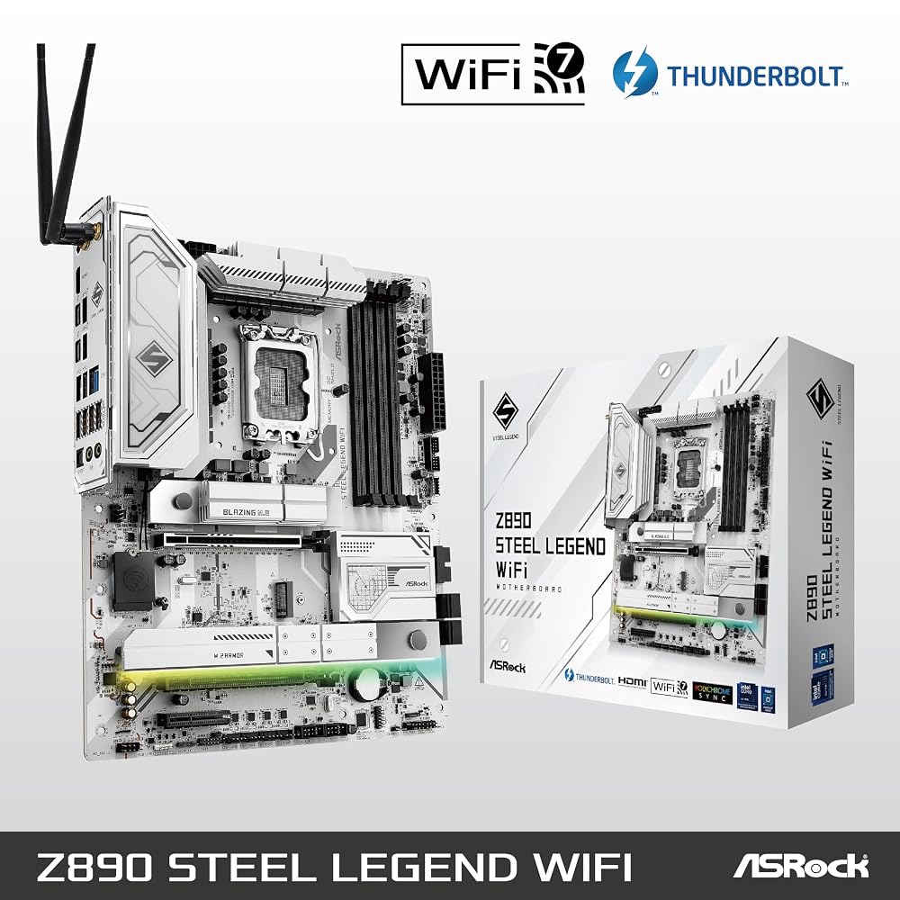ASRock Z890 Steel Legend WiFi Intel LGA1851対応 DDR5 ATX マザーボード 画像2