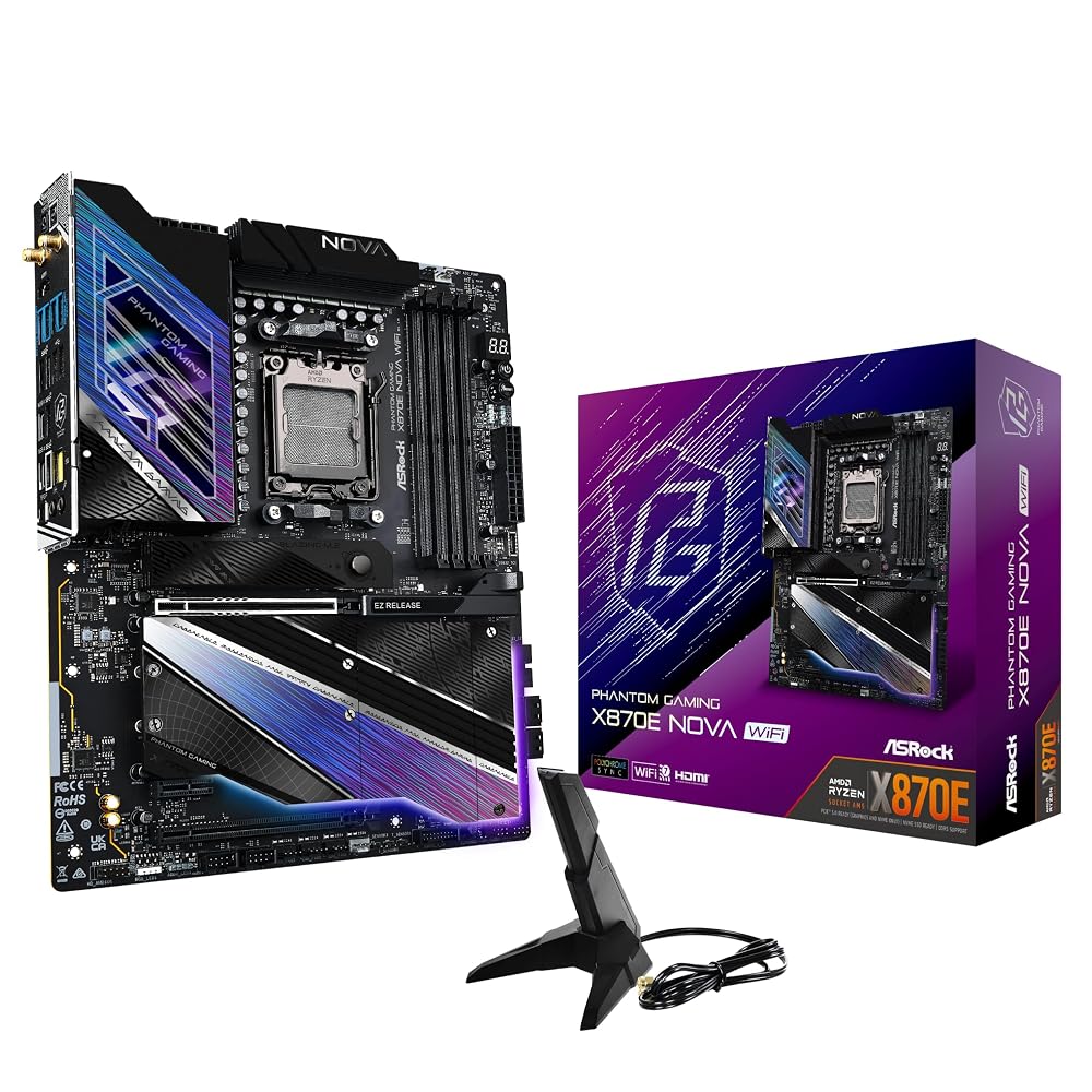 ASRock X870E Nova WiFi AMD Ryzen (AM5) 対応 X870E チップセット ATX マザーボード