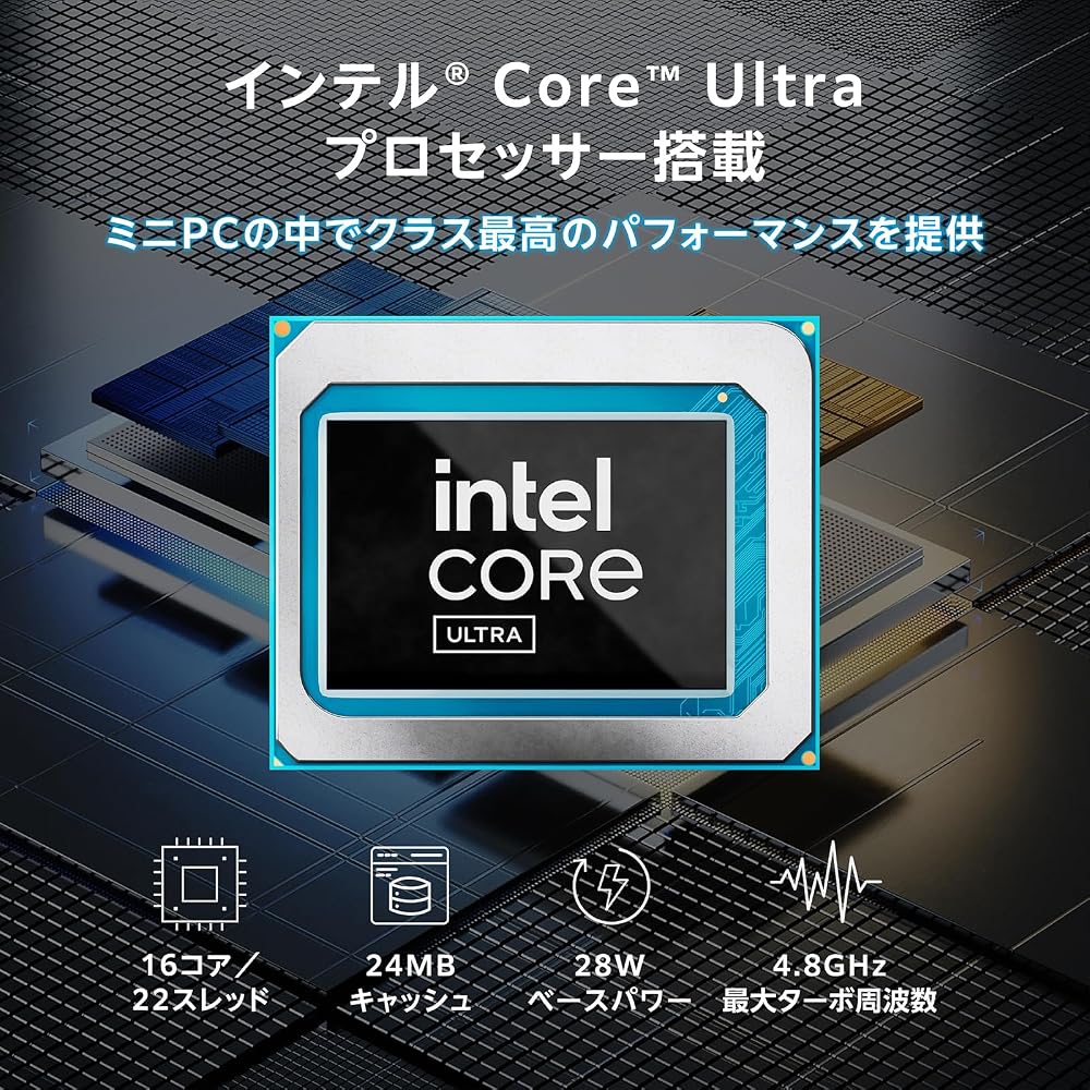 ASUS NUC 14 Pro + Kit i7 インテル Core Ultra 7 プロセッサー 155H 搭載 小型ベアボーンキット RNUC14RVSU700000I 国内正規代理店品*ACコード、OS等なし 画像2