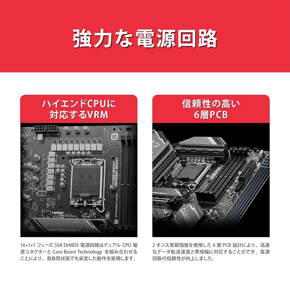 【新品】MSI マザーボード Z790 GAMING PLUS WIFI ATX LGA1700 DDR5 インテル第14・13・12世代Core対応 Wi-Fi 6E