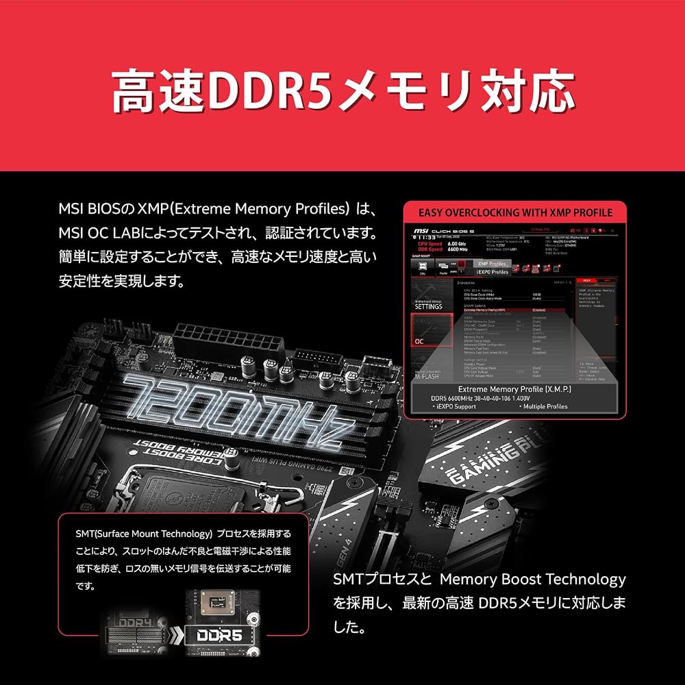 【新品】MSI マザーボード Z790 GAMING PLUS WIFI ATX LGA1700 DDR5 インテル第14・13・12世代Core対応 Wi-Fi 6E