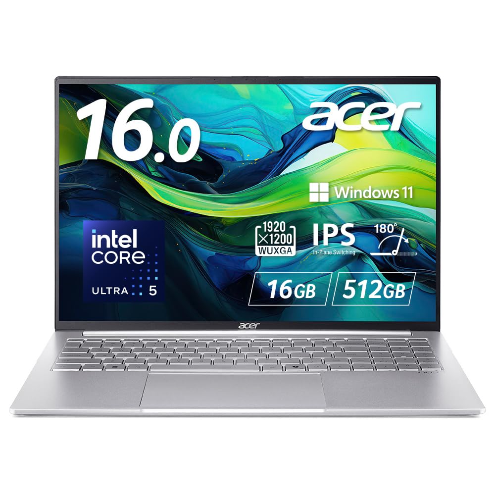 【新品】エイサー Acer ノートパソコン Swift Lite 16 16インチ WUXGA Core Ultra 5 16GB SSD512GB ライトシルバー SFL16-51M-F56Y